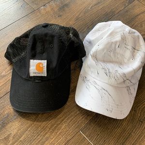 Carhartt Black Hat and White marble hat lot